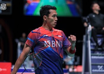 Jonatan Christie di Denmark Open 2022 (Foto: PBSI)