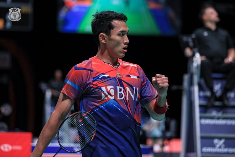 Jonatan Christie di Denmark Open 2022 (Foto: PBSI)