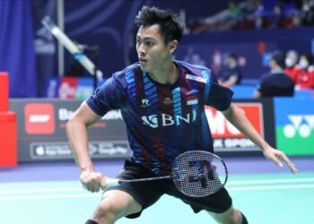 Shesar Hiren Rhustavito di Malaysia Open 2023 (Foto: PBSI)