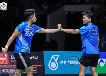 Apriyani Rahayu/Siti Fadia Silva Ramadhanti di Malaysia Open 2023 (Foto: PBSI)