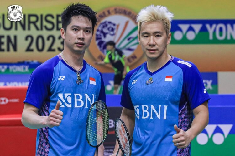 Marcus/Kevin di R16 India Open 2023 (Foto: PBSI)