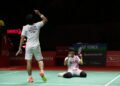 Leo/Daniel setelah mengalahkan Hoki/Kobayashi di semifinal Indonesia Masters 2023 (Foto: PBSI)