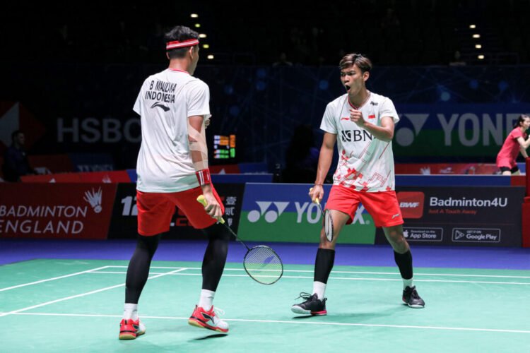 Bagas/Fikri di R32 All England Open 2023 (Foto: PBSI)