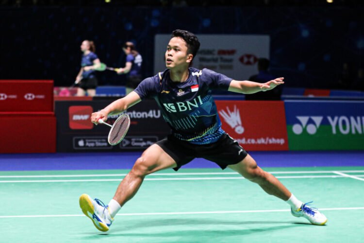 Aksi Ginting di Babak 16 Besar All England 2023 (Foto: PBSI)