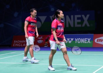 Rinov/Pitha di 16 Besar Swiss Open 2023 (Foto: PBSI)
