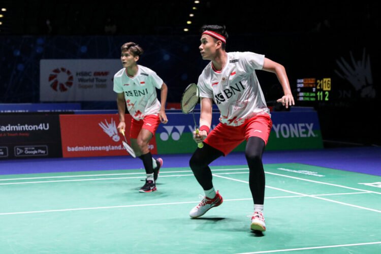 Bagas/Fikri di Perempat Final Swiss Open 2023 (Foto: PBSI)
