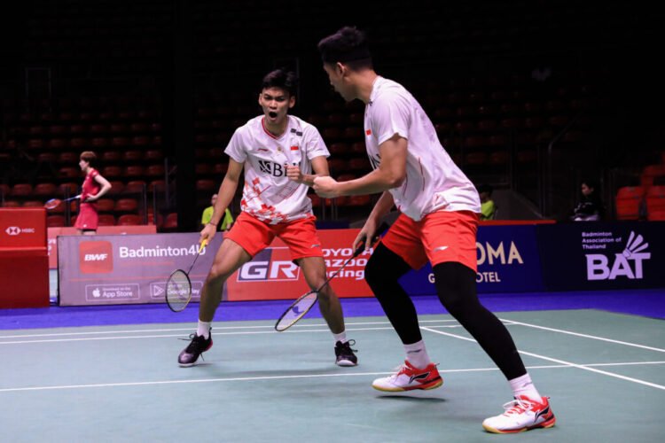 Bagas/Fikri di Babak 16 Besar Thailand Open 2023 (Foto: PBSI)