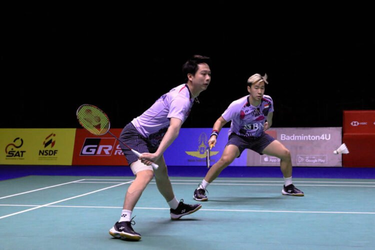 Aksi Marcus/Kevin di Babak Perempat Final Thailand Open 2023 (Foto: PBSI)