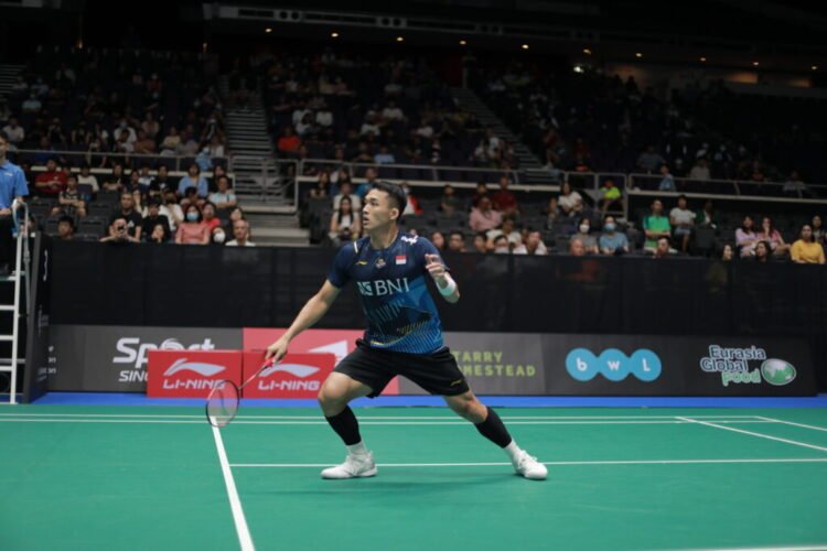 Jonatan Christie di Singapore Open 2023 (Foto: PBSI)