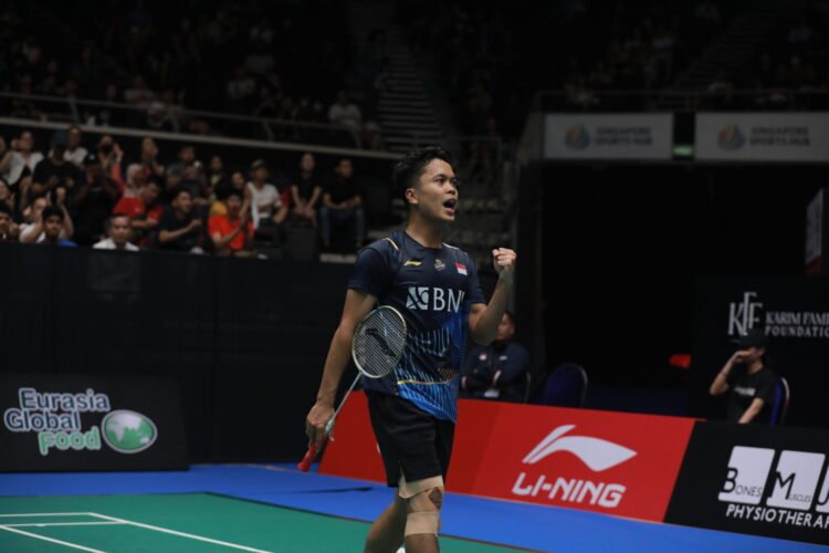 Anthony Sinisuka Ginting di Semifinal Singapore Open 2023 (Foto: PBSI)