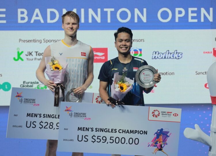 Ginting berhasil menjadi juara Singapore Open 2023 (Foto: PBSI)