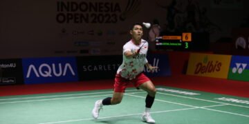 Jonatan Christie di Indonesia Open 2023 (Foto: PBSI)