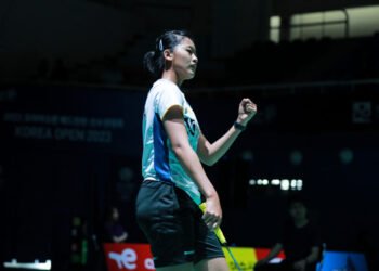 Putri Kusuma Wardani di Babak 32 Besar Korea Open 2023 (Foto: PBSI)
