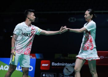 Dejan/Gloria di Babak 16 Besar Korea Open 2023 (Foto: PBSI)