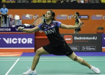 Gregoria di Babak Semifinal Hong Kong Open 2023 (Foto: PBSI)