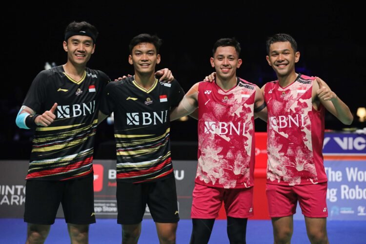 Fikri/Bagas dan Fajar/Rian di Babak Semifinal Denmark Open 2023 (Foto: PBSI)