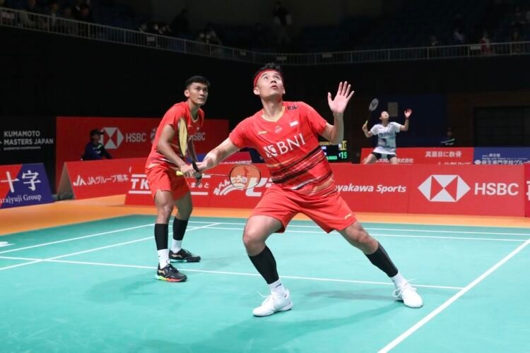 Muhammad Shohibul Fikri/Bagas Maulana di Babak 32 Besar Kumamoto Masters 2023 (Foto: PBSI)