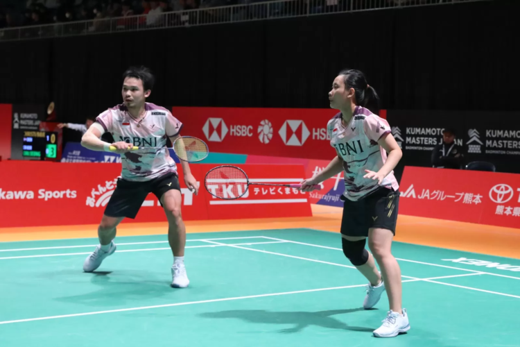 Rinov Rivaldy/Pitha Haningtyas Mentari di Babak 32 Besar Kumamoto Masters 2023 (Foto: PBSI)