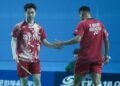 Rahmat Hidayat/Kevin Sanjaya Sukamuljo di Babak 16 Besar Kumamoto Masters 2023 (Foto: PBSI)