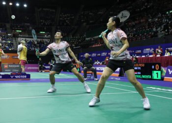 Rinov Rivaldy/Pitha Haningtyas Mentari di Babak 32 Besar China Masters 2023 (Foto: PBSI)