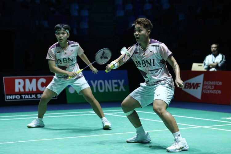 Rahmat Hidayat/Kevin Sanjaya Sukamuljo di Babak 32 Besar Korea Masters 2023 (Foto: PBSI)