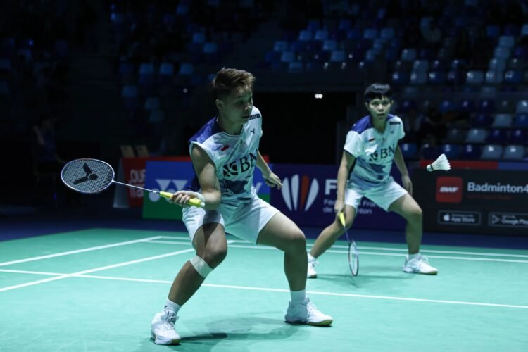 Apriyani Rahayu/Siti Fadia Silva Ramadhanti di Babak Semifinal Hylo Open 2023 (Foto: PBSI)