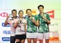 Rehan Naufal Kusharjanto/Lisa Ayu Kusumawati di Podium Hylo Open 2023 (Foto: PBSI)