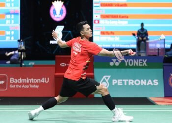 Jonatan Christie di Babak 32 Besar Malaysia Open 2024 (Foto: PBSI)