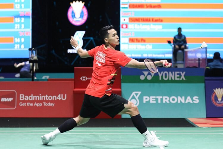 Jonatan Christie di Babak 32 Besar Malaysia Open 2024 (Foto: PBSI)