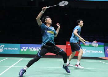 Mohammad Ahsan/Hendra Setiawan di Babak 32 Besar Malaysia Open 2024 (Foto: PBSI)