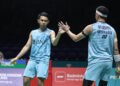 Fajar Alfian/Muhammad Rian Ardianto di Babak Perempat Final Malaysia Open 2024 (Foto: PBSI)