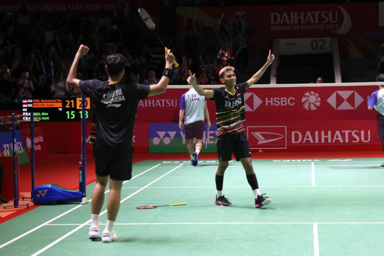 Muhammad Shohibul Fikri/Bagas Maulana di Babak 16 Besar Indonesia Masters 2024 (Foto: PBSI)
