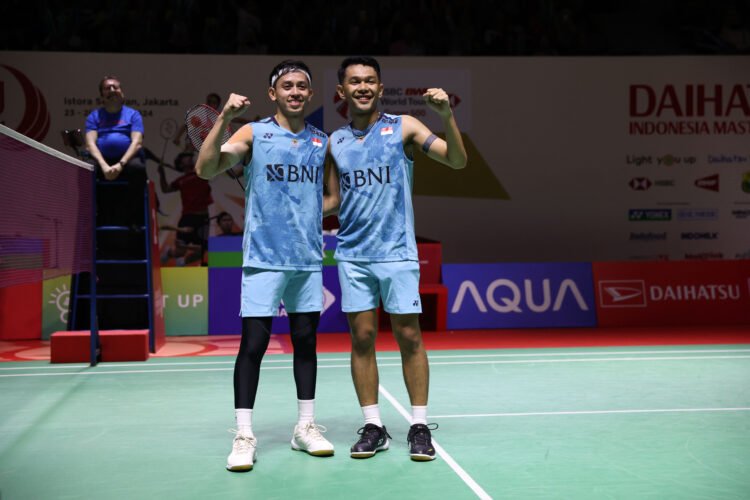 Fajar Alfian/Muhammad Rian Ardianto di Babak Perempat Final Indonesia Masters 2024 (Foto: PBSI)