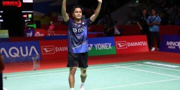 Anthony Sinisuka Ginting di Babak Semifinal Indonesia Masters 2024 (Foto: PBSI)