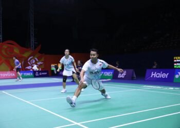 Rehan Naufal Kusharjanto/Lisa Ayu Kusumawati di Babak Perempat Final Thailand Masters 2024 (Foto: PBSI)