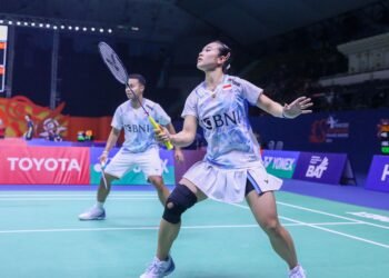 Rehan Naufal Kusharjanto/Lisa Ayu Kusumawati di Babak Perempat Final German Open 2024 (Foto: PBSI)
