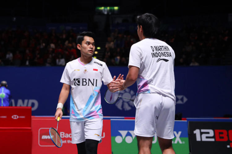Leo Rolly Carnando/Daniel Marthin di Babak 32 Besar All England 2024 (Foto: PBSI)