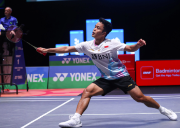 Anthony Sinisuka Ginting di Babak Perempat Final All England 2024 (Foto: PBSI)