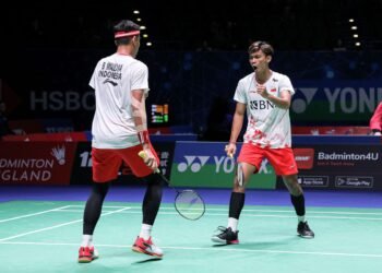 Muhammad Shohibul Fikri/Bagas Maulana di Babak Semifinal Swiss Open 2024 (Foto: PBSI)