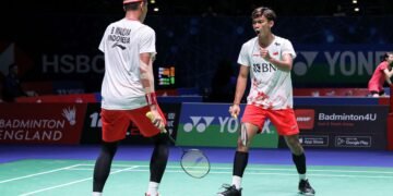 Muhammad Shohibul Fikri/Bagas Maulana di Babak Semifinal Swiss Open 2024 (Foto: PBSI)