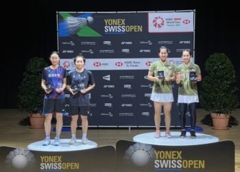 Lanny Tria Mayasari/Ribka Sugiarto di Podium Swiss Open 2024 (Foto: PBSI)