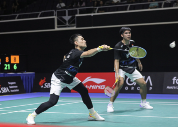Leo Rolly Carnando/Daniel Marthin di Babak 32 Besar Singapore Open 2024 (Foto: PBSI)
