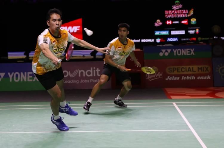 Sabar Karyaman Gutama/Moh Reza Pahlevi Isfahani di Babak Semifinal Indonesia Open 2024 (Foto: PBSI)